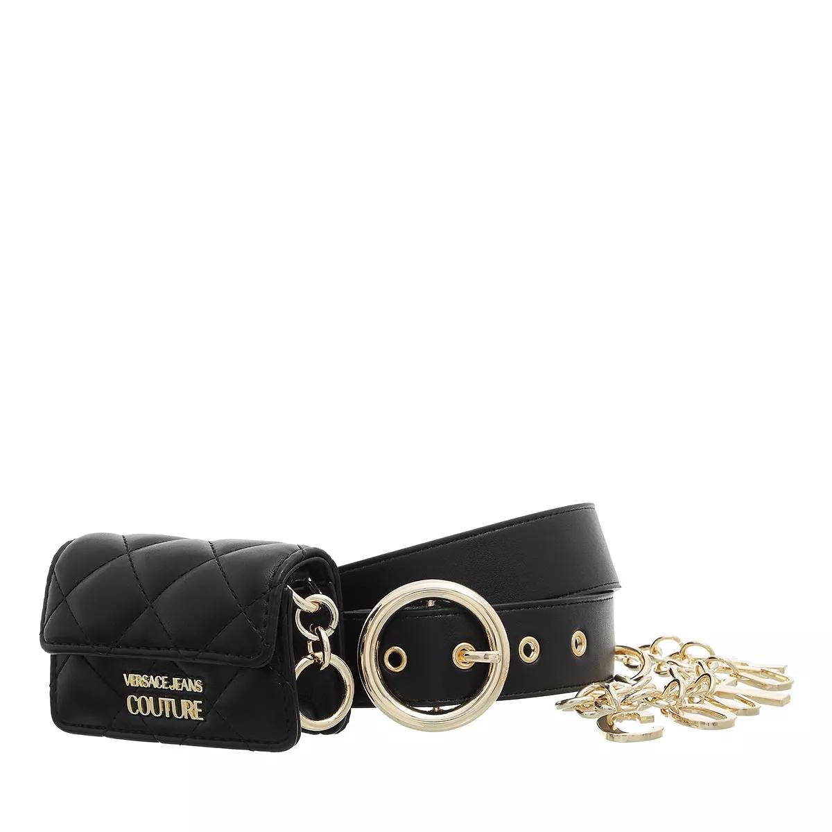 Versace Jeans Couture Belt Black Gold Leather Belt