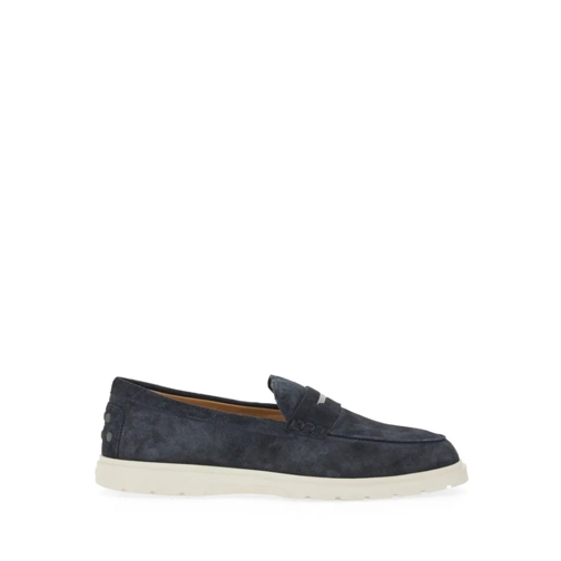 Tod's Loafer Classic Grey Suede Loafers Blue