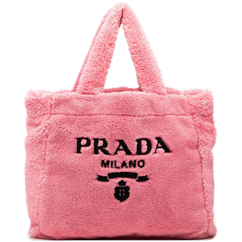 Prada Shopper Terry Cloth Tote rose