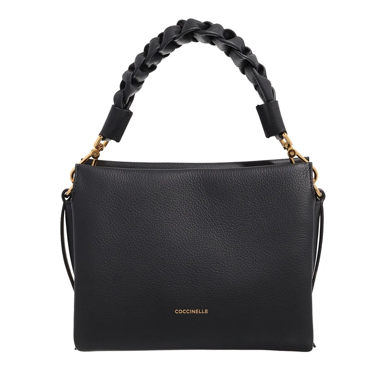 Coccinelle Crossbody Bag Boheme Grana Double Noir/Cognac