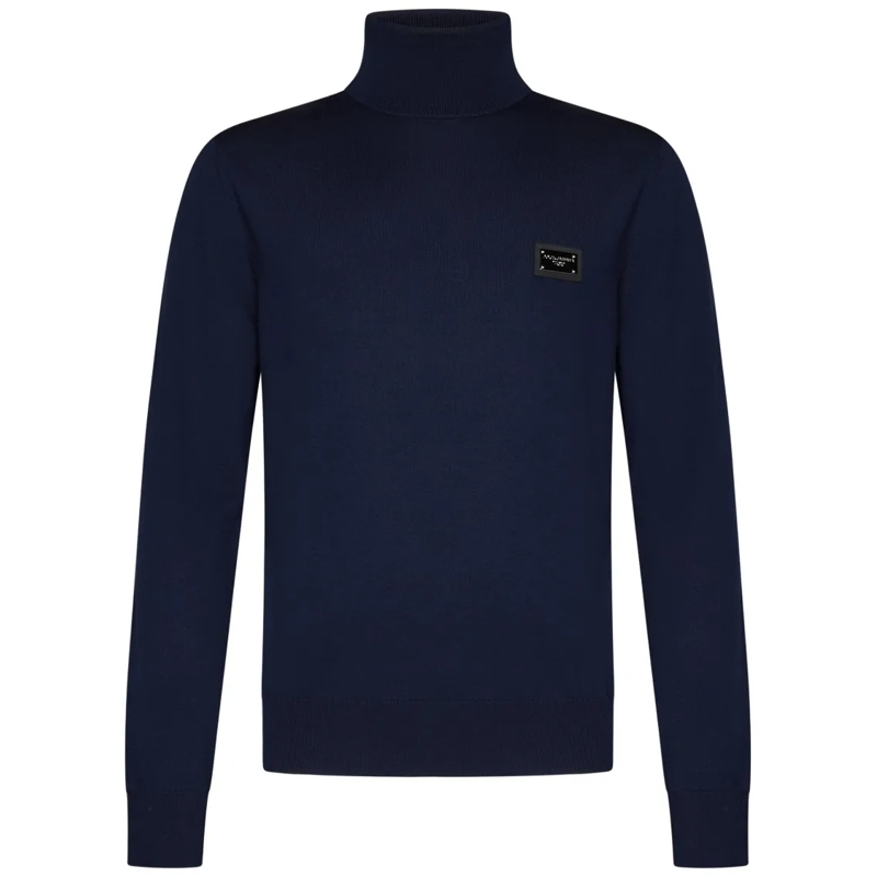 Dolce&Gabbana Trui Virgin Wool Turtleneck Sweater Blue