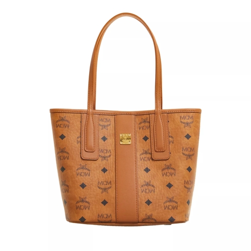 MCM Liz Visetos Shopper Mini  Cognac Shopping Bag