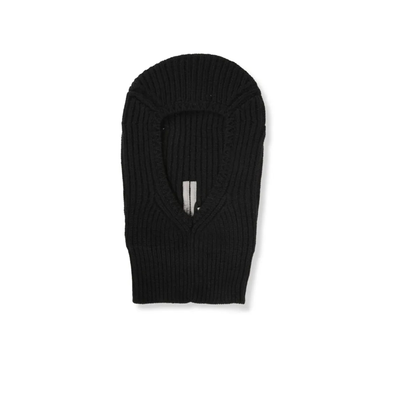 Rick Owens Chapeau Ribbed Balaclava Black