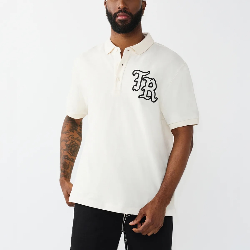 True Religion T-Shirt Poloshirt weiss(Image 6)