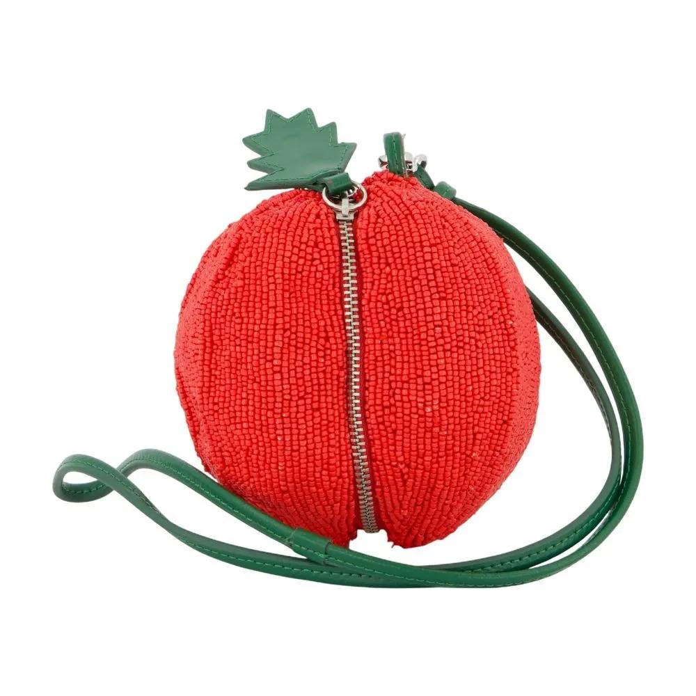 Staud Hobo bags Campari Beaded Bag Synthetic Red in rood