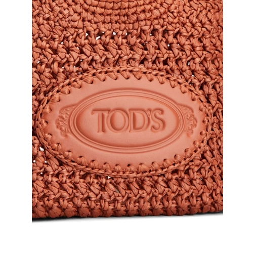 Tod's Fourre-tout Woven Design Handbag With Sturdy Handles Brown (Image 5)