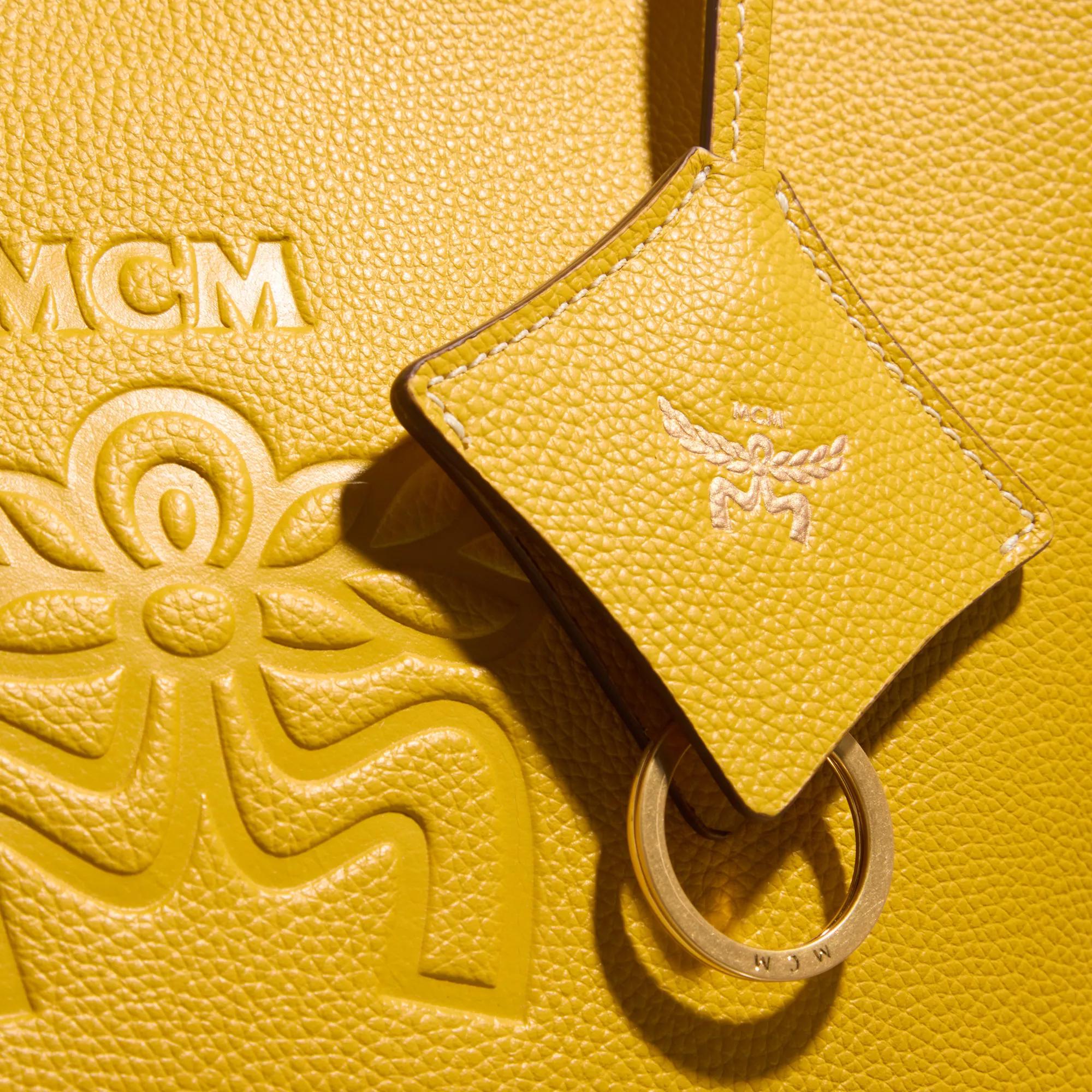 MCM Shoppers Himmel Leather Doppel Shopper Mini Y9 in geel