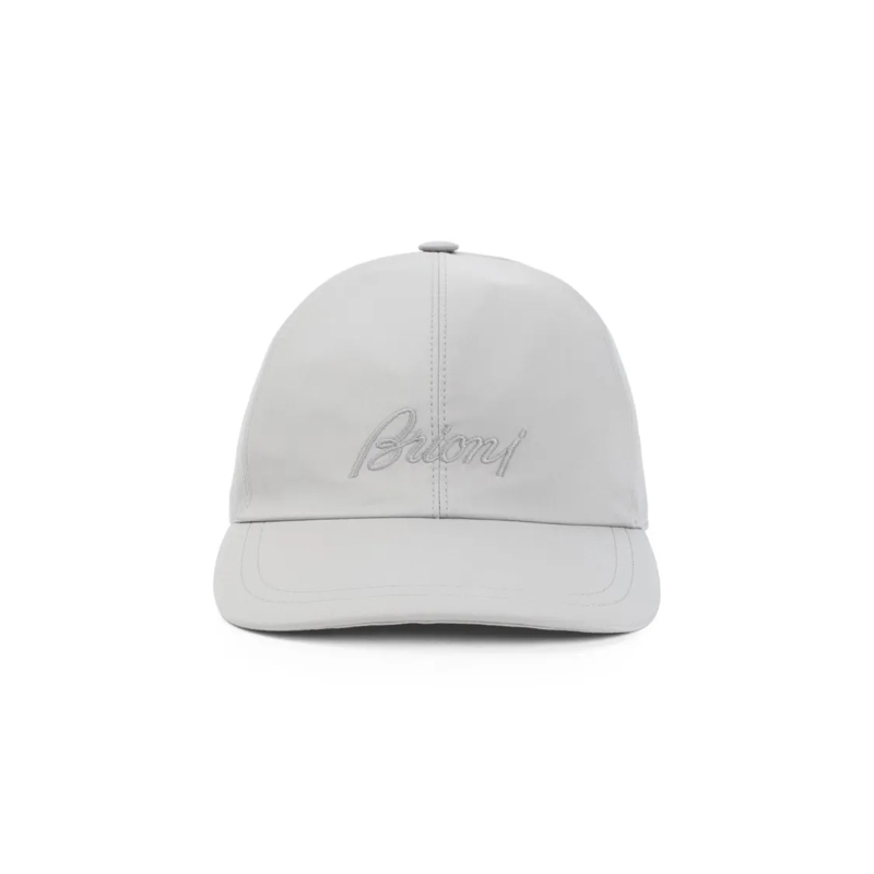 Brioni Chapeau Embroidered Logo Grey Baseball Hat With Six-Panel  Grey
