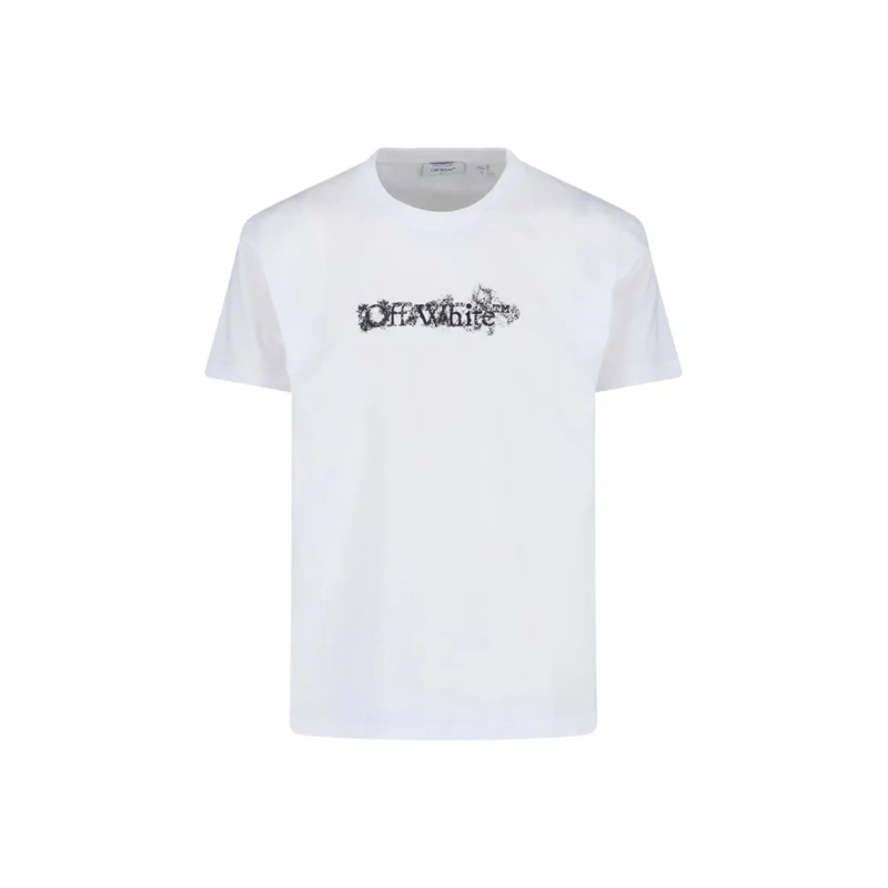 Off-White T-shirt Graphic Crew Neck T-Shirt With Distressed Arrow De White