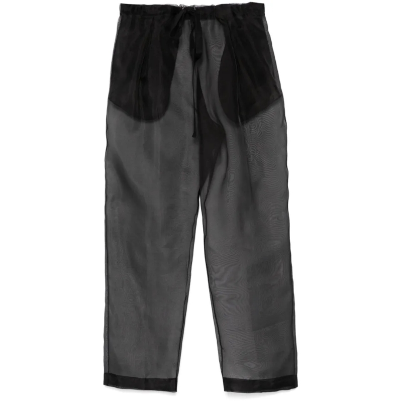 Khaite  Silk Organza Trousers With Drawstring Waist Black