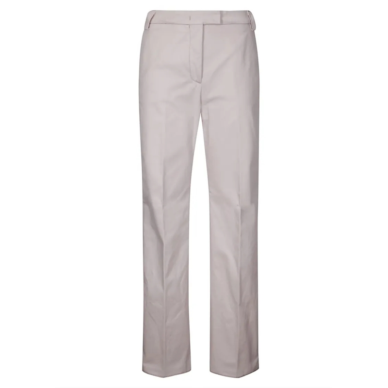 THE LATEST  Straight Leg Gabardine Trousers With Hidden Closur Pink
