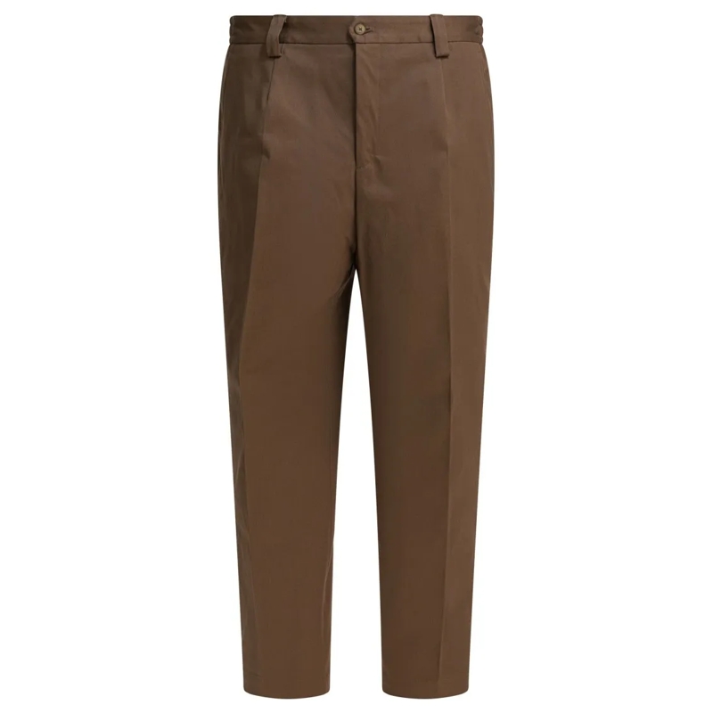Briglia Pantalon de costume Straight-Leg Brown Trousers With Button Closure Brown