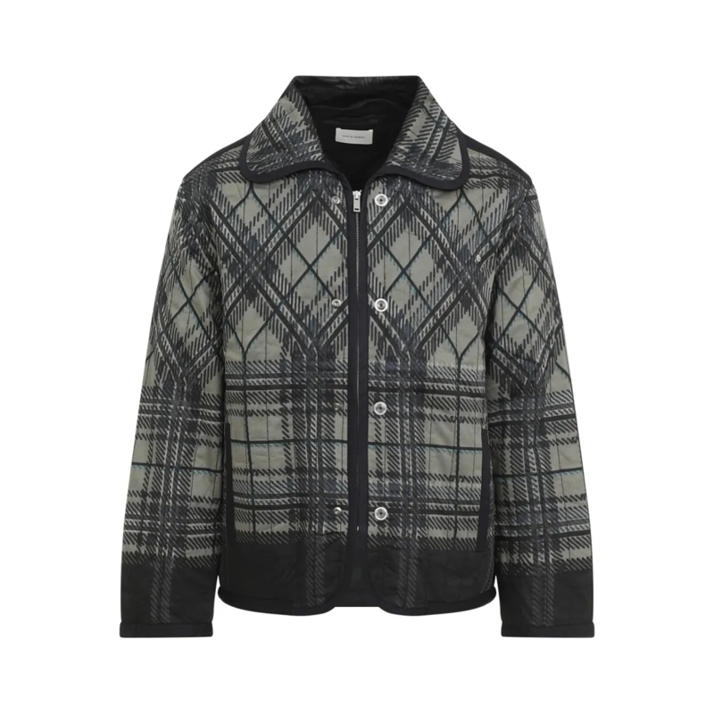 Craig Green  Quilted Casual Jacket With Distinctive Plaid Patte Black