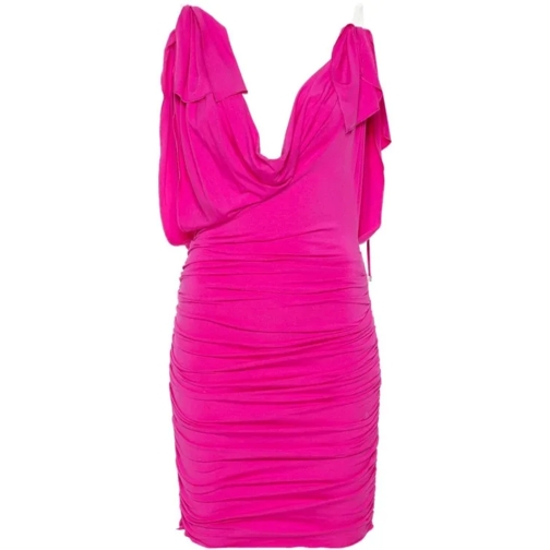 The Attico Pink Draped Mini Dress Pink 