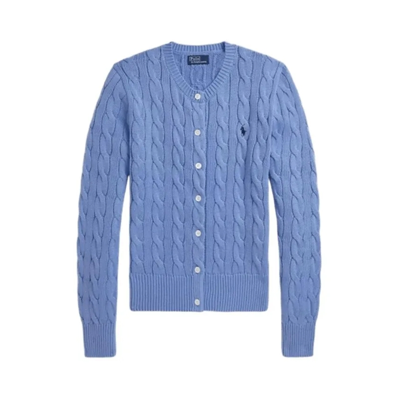 Polo Ralph Lauren Strickjacke New Litchfield Blue Cable Knit Cardigan Blue