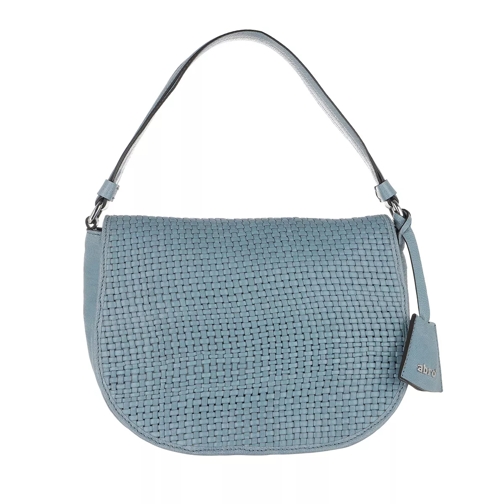 Abro Mini Eleonor Weave Leather Shoulder Bag Logo Pendant Light Blue Crossbody Bag