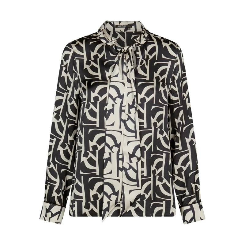 Marc Aurel Bluse Schluppenbluse schwarz