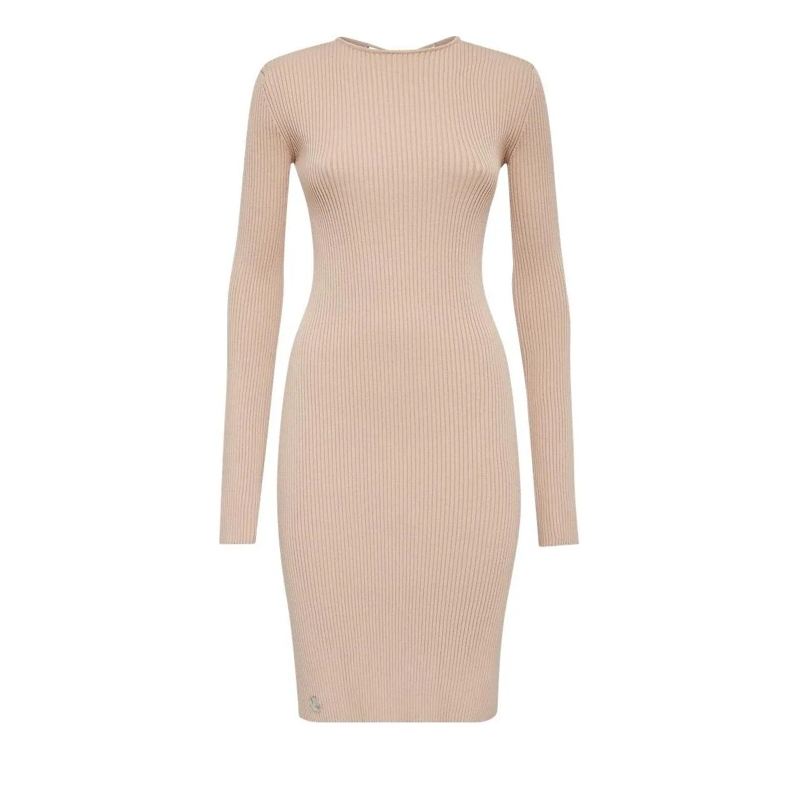Philipp Plein Strickkleid Strickkleid beige