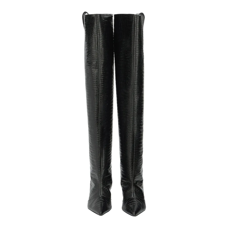 Philipp Plein Stiefel Stiefel Niedrige Absätze Overknee Cocco Crocco Pri schwarz(Image 2)