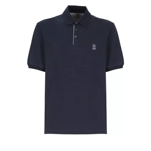 Brunello Cucinelli Cotton Polo Shirt With Logo Blue 