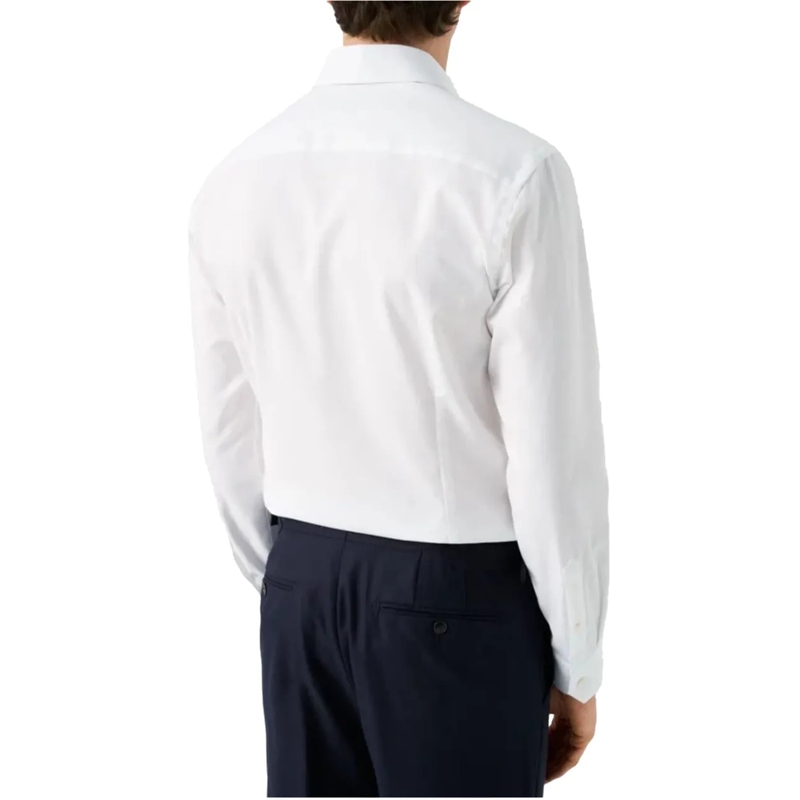 Eton  Eton Semi Solid Cotton Lyocell Shirt Lange Mouw Ov weiß(Image 3)