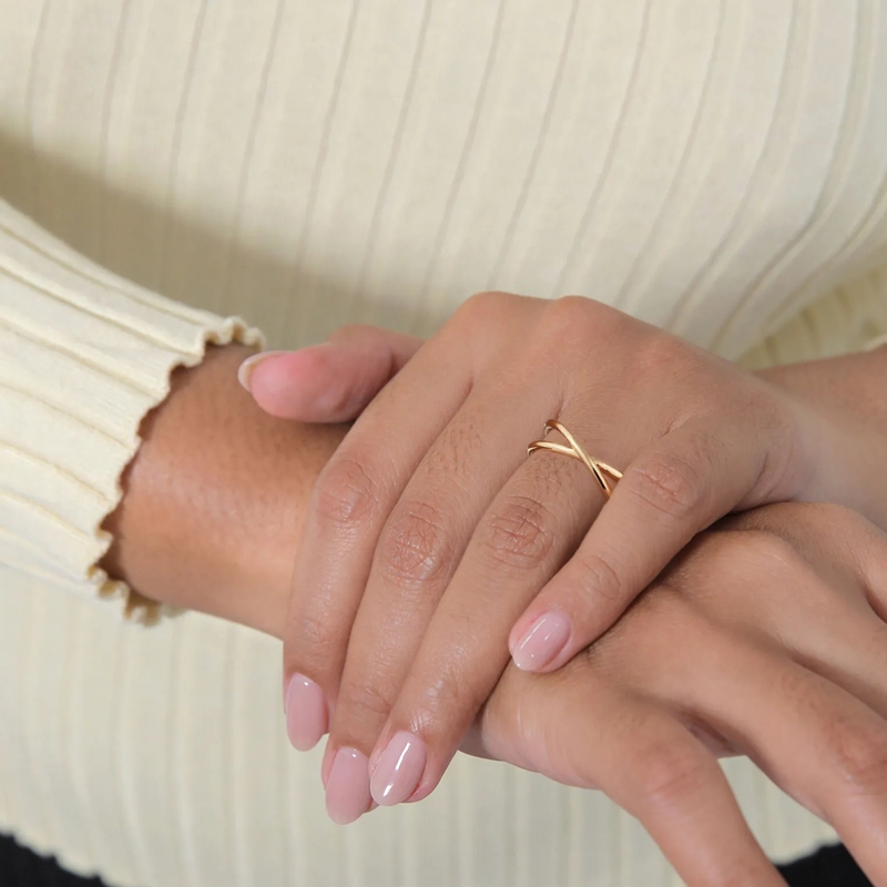 Elli Ring Ring X Kreuz Wickelring 375 Gelbgold gold(Image 5)