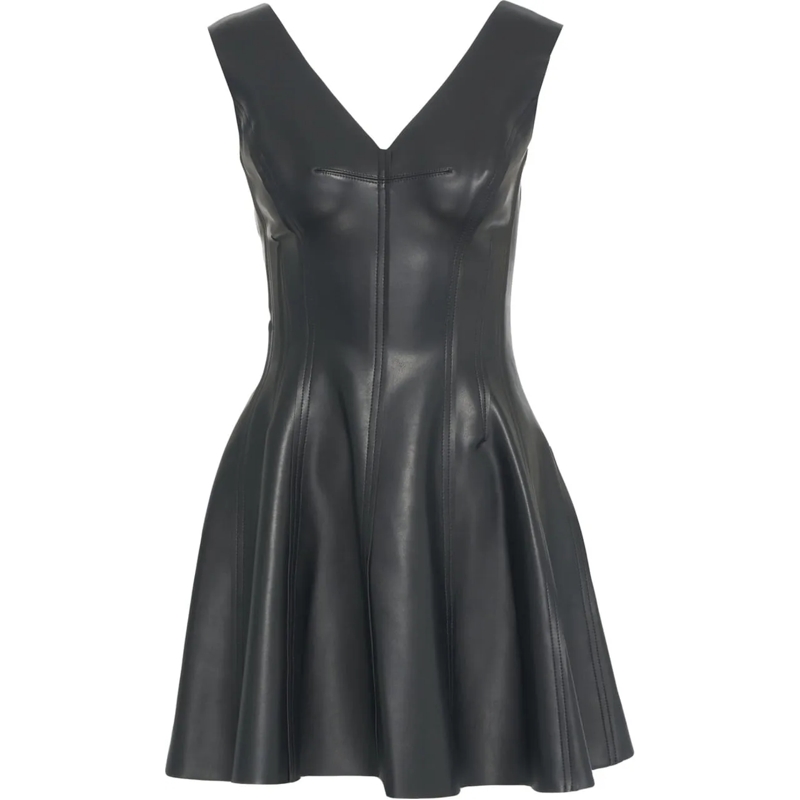 Norma Kamali Mini-robe Mini dress in faux leather schwarz