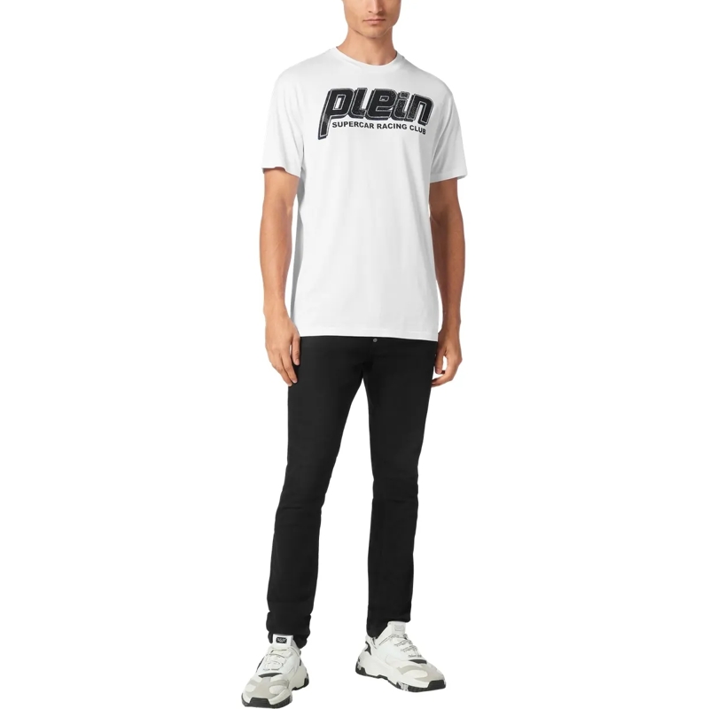 Philipp Plein T-Shirt T-Shirt Racing Mit Schmucksteinen weiss(Image 8)