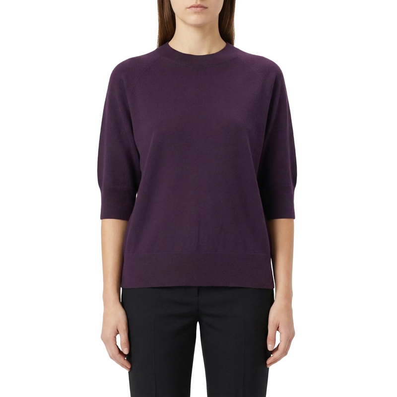 Dries Van Noten Pull Kurzarmpullover Tuan aus Merinowolle lila(Image 2)