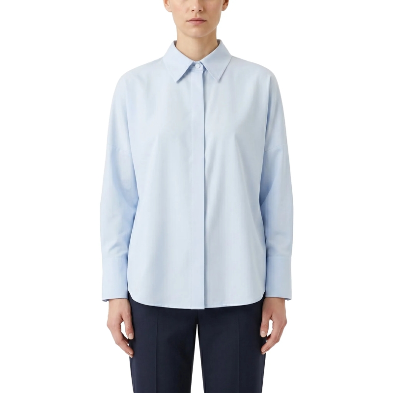 Fabiana Filippi Chemisier Bluse mit Schmuckdetails blau(Image 2)