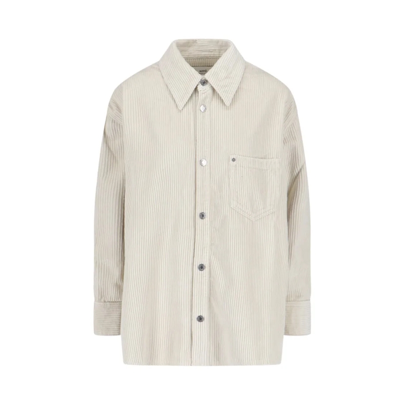 AMI Paris Casual top Corduroy Shirt – White White