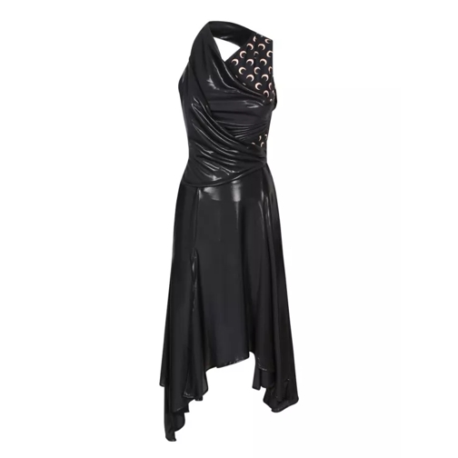 Marine Serre Sleeveless Dress With Crescent Moon Cut-Out Detail Black 