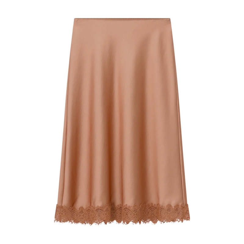 Luisa Cerano Maxirock Midirock mit Spitzendetails orange