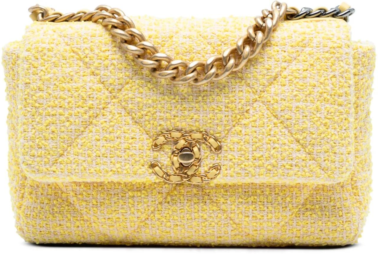 Chanel Hobo Bags - Medium Tweed 19 Flap - Gr. unisize - in Gelb - für Damen