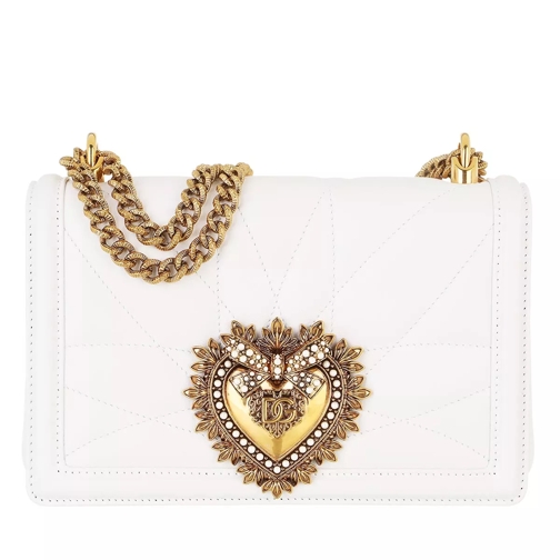 Dolce&Gabbana Devotion Bag Medium Matelassè Leather White Crossbody Bag