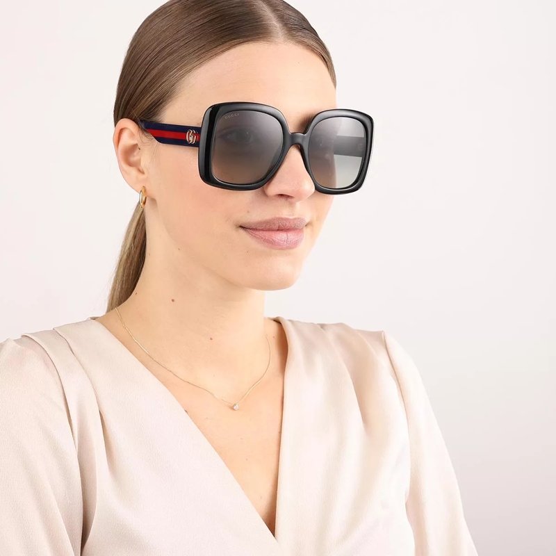 Gucci Sonnenbrille GG0713S-001 55 Sunglasses Black-Blue-Grey(Image 2)