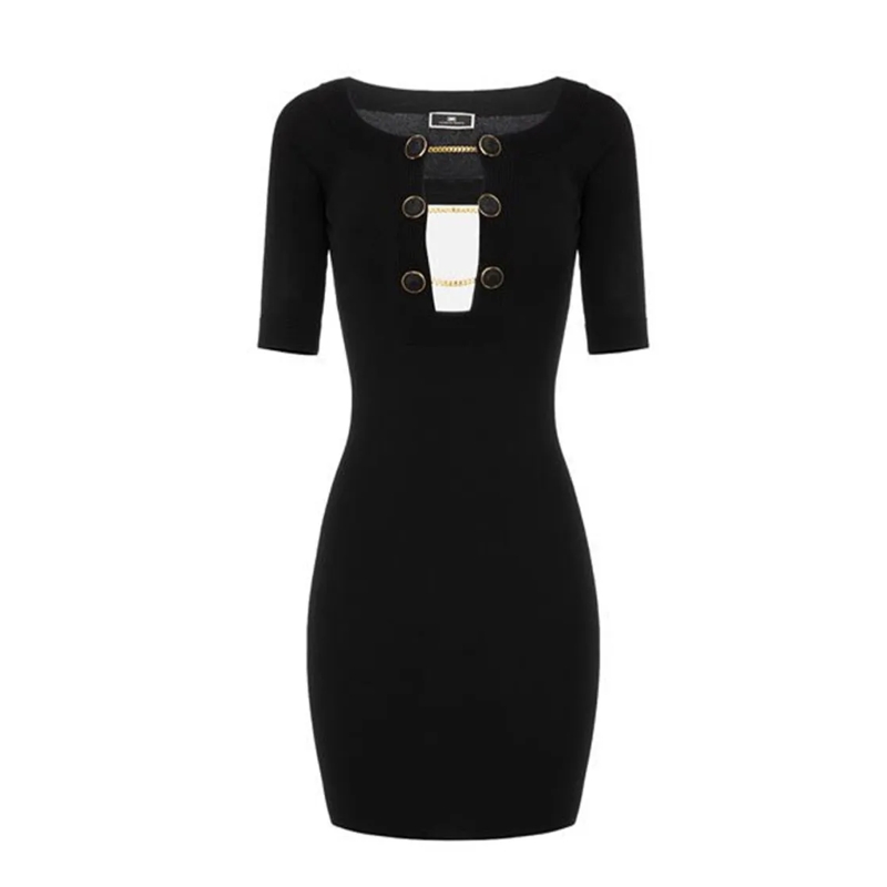 Elisabetta Franchi Mini-jurk Black Mini Dress Black
