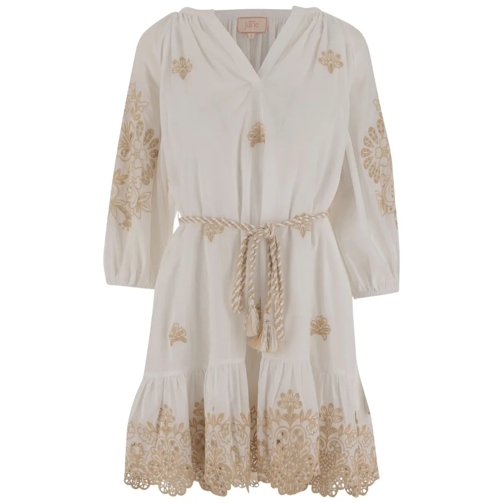 CALLING JUNE Mini robes Elizabeth Cotton Mini Dress Neutrals