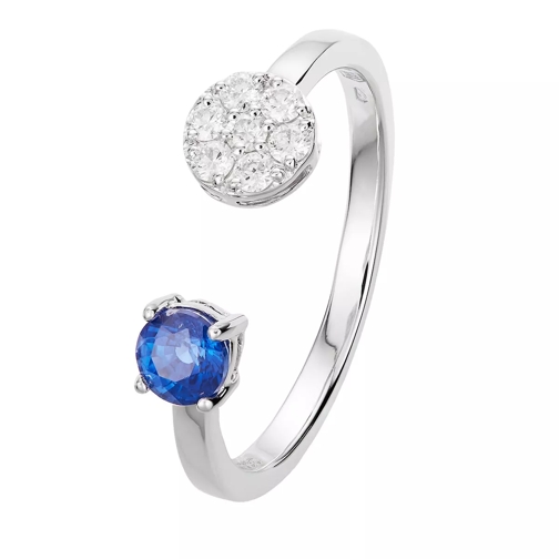 BELORO 0,25ct Sapphire with 0,15ct Diamond Ring White Gold Cocktailring