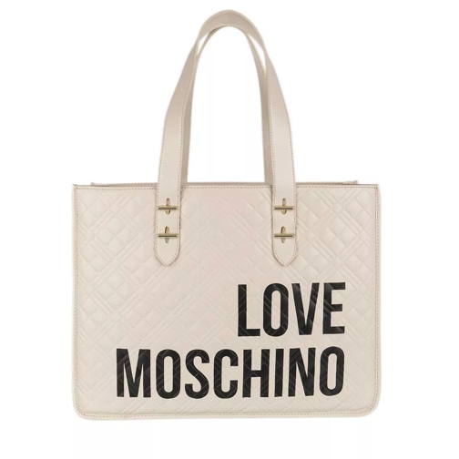Love Moschino Borsa Quilted Nappa Pu  Avorio Shoppingväska