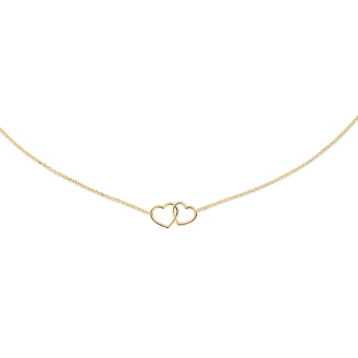 Jackie Gold Mittellange Halskette Jackie Double Heart Necklace Gold (Image 2)