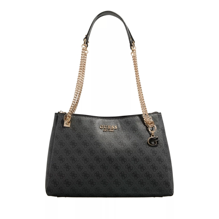 Guess Eliette Logo Grlfrnd Carryall Coal Logo Shoulder Bag