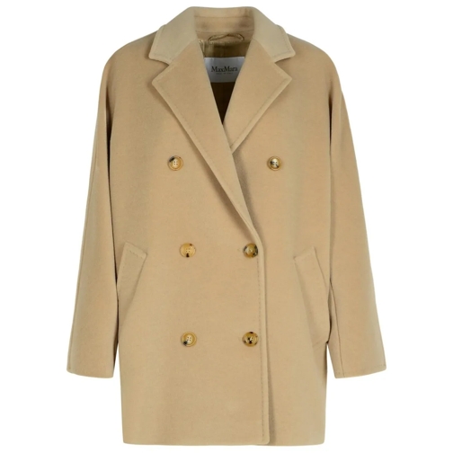 Max Mara  'Rebus' Beige Wool And Cahsmere Blend Coats Neutrals