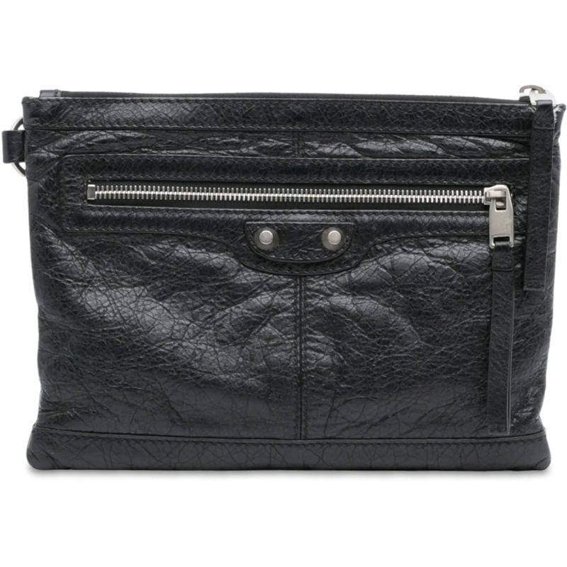 Balenciaga Clutch Lambskin Motocross Classic Clip S Clutch schwarz