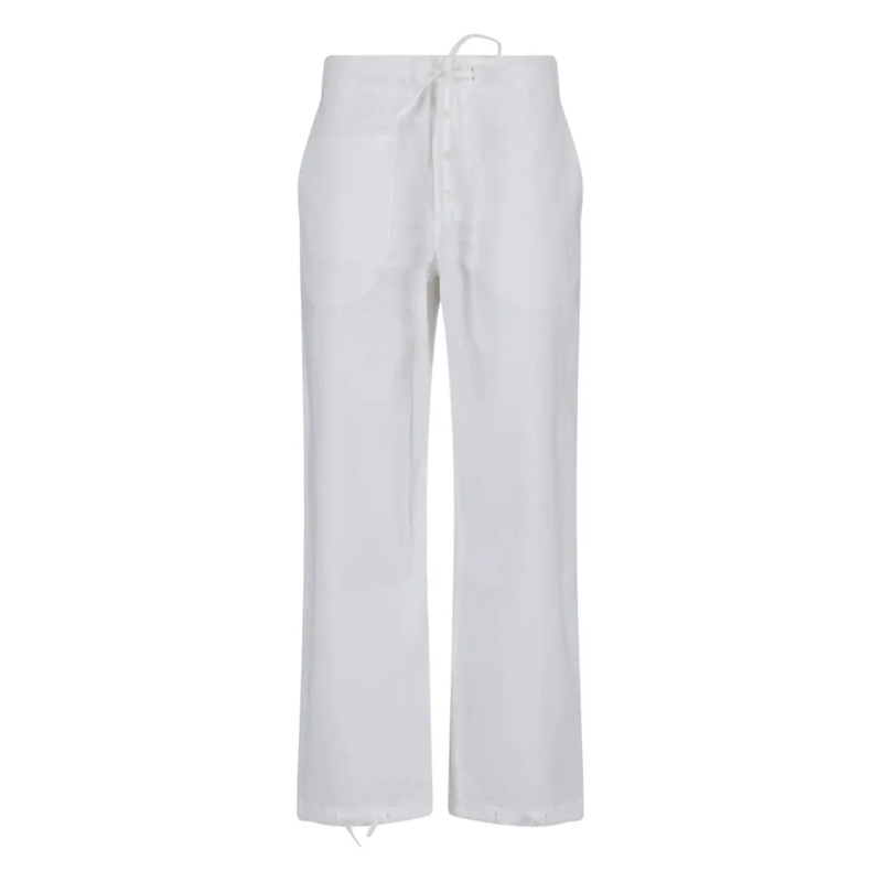 Victoria Beckham  Tailored White Trousers With Straight-Leg Cut White