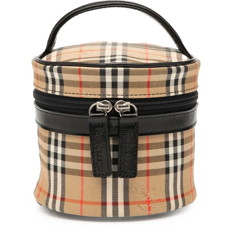 Burberry Necessaire Haymarket Check Canvas Vanity Bag braun