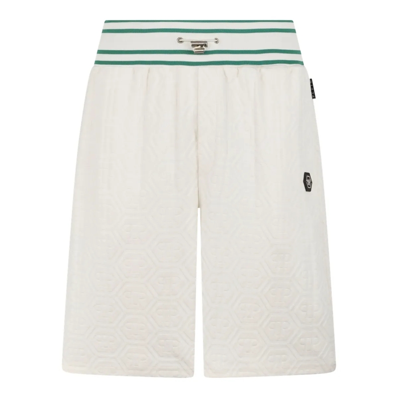 Philipp Plein Shorts Tracksuit Shorts Jacquard Monogram weiss