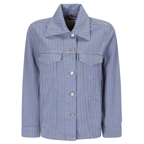 GANNI Jeans-Jacken Striped Denim Jacket Blue