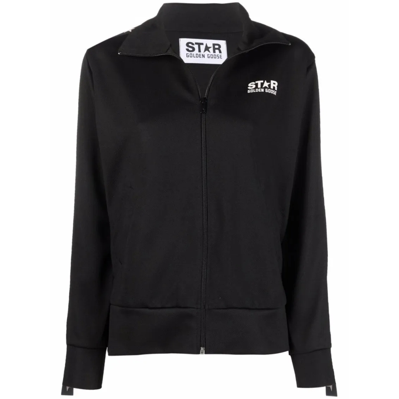 Golden Goose  Black Sweater With Logo And Star Detailing Black