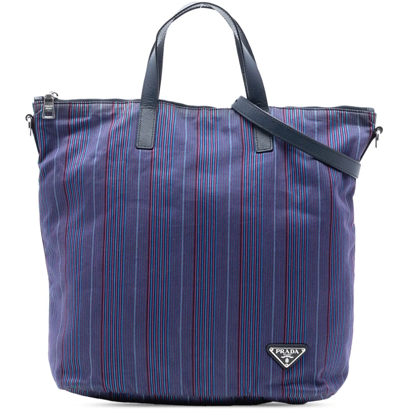 Prada Schultertasche Tessuto Stampato Satchel blau